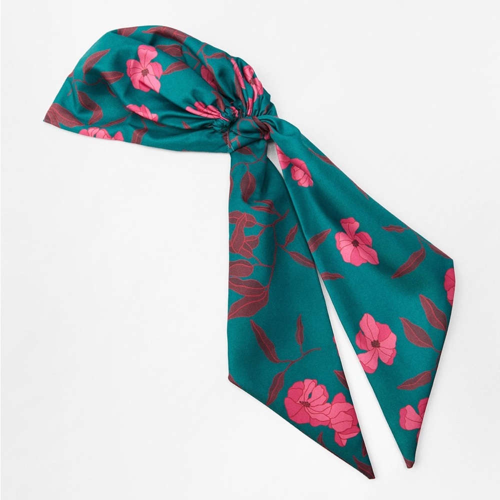 Zara limited edition Satin effect with cotton lining floral head wrap